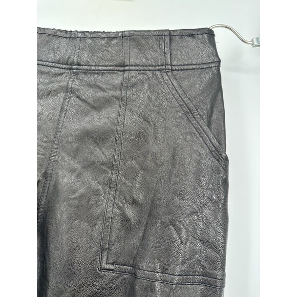 Spanx Faux Leather Joggers Sz S Black jogger high rise pockets Black - Picture 8 of 12